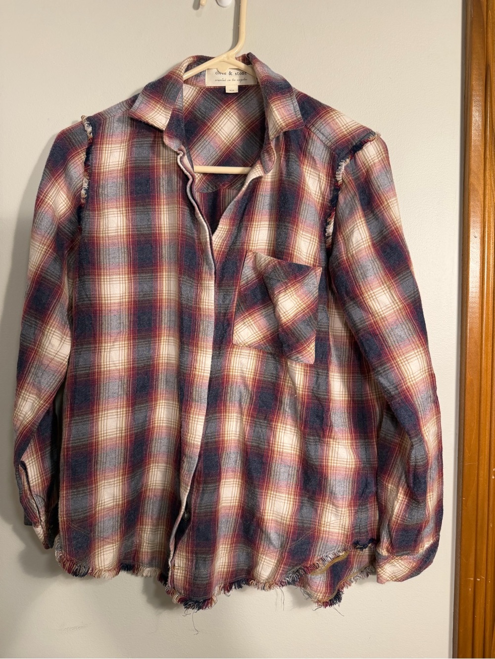 cloth & stone Plaid Button-Down Shirt - Red, Blue & Cream